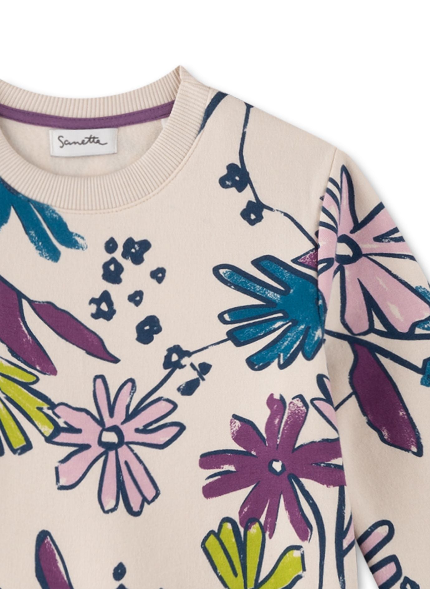 Sweatshirt Blumenmuster GOTS