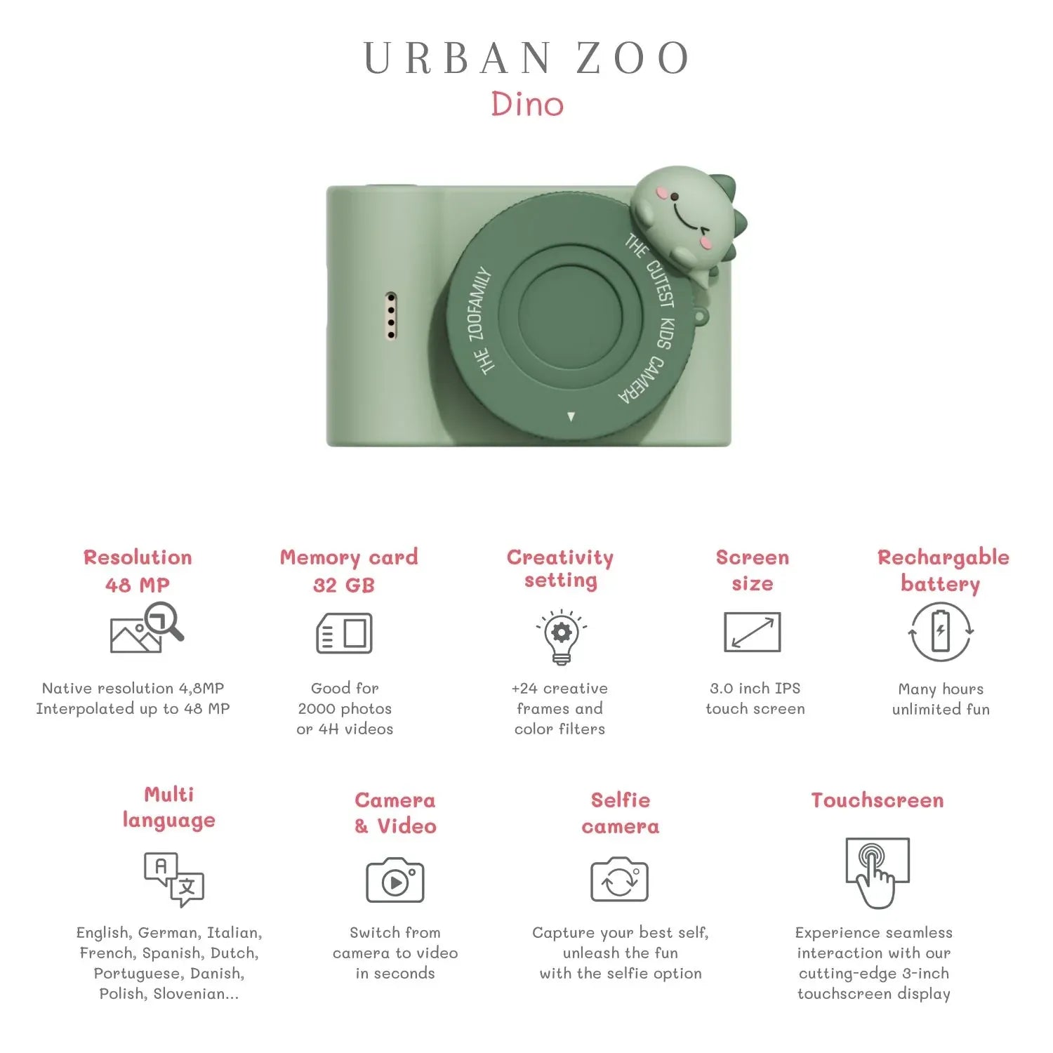 Kinder-Kamera  C5 - Urban Zoo Dino