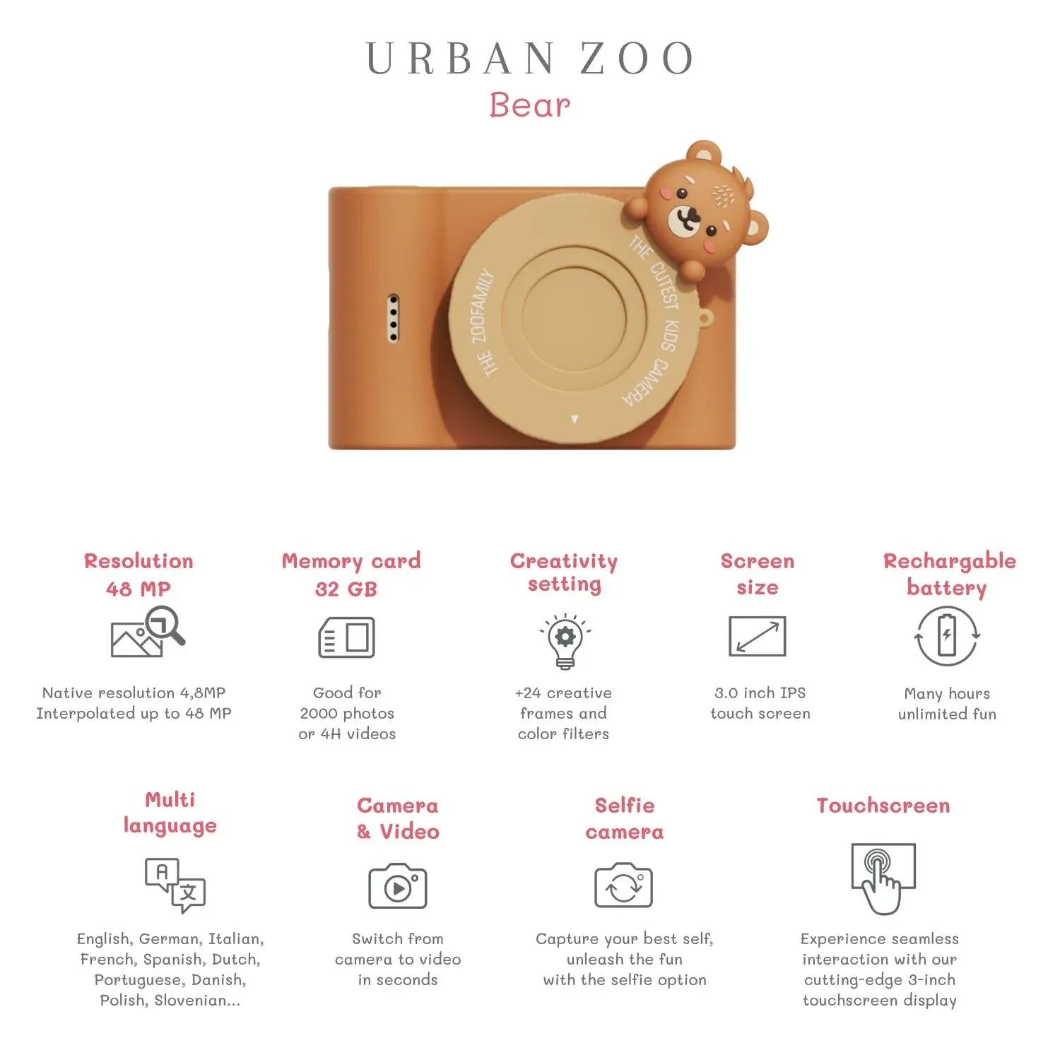 Kinder-Kamera  C5 - Urban Zoo Bär
