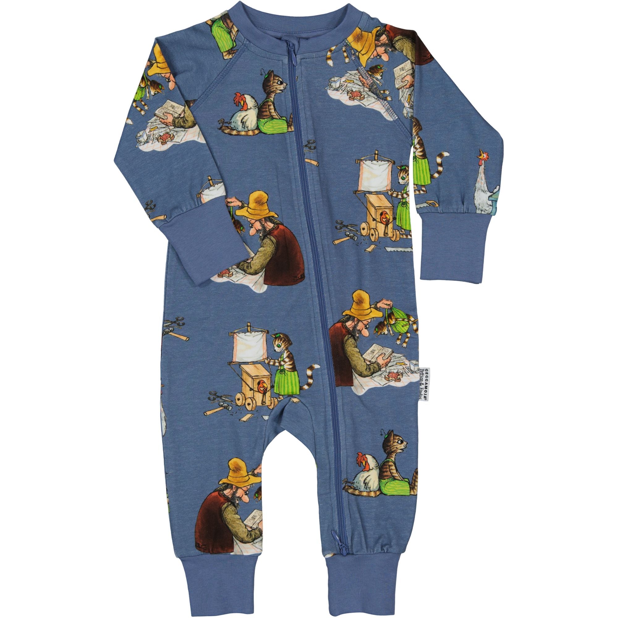 Pyjama mit Reissverschluss Pettersson & Findus (dust blue) - nila kids