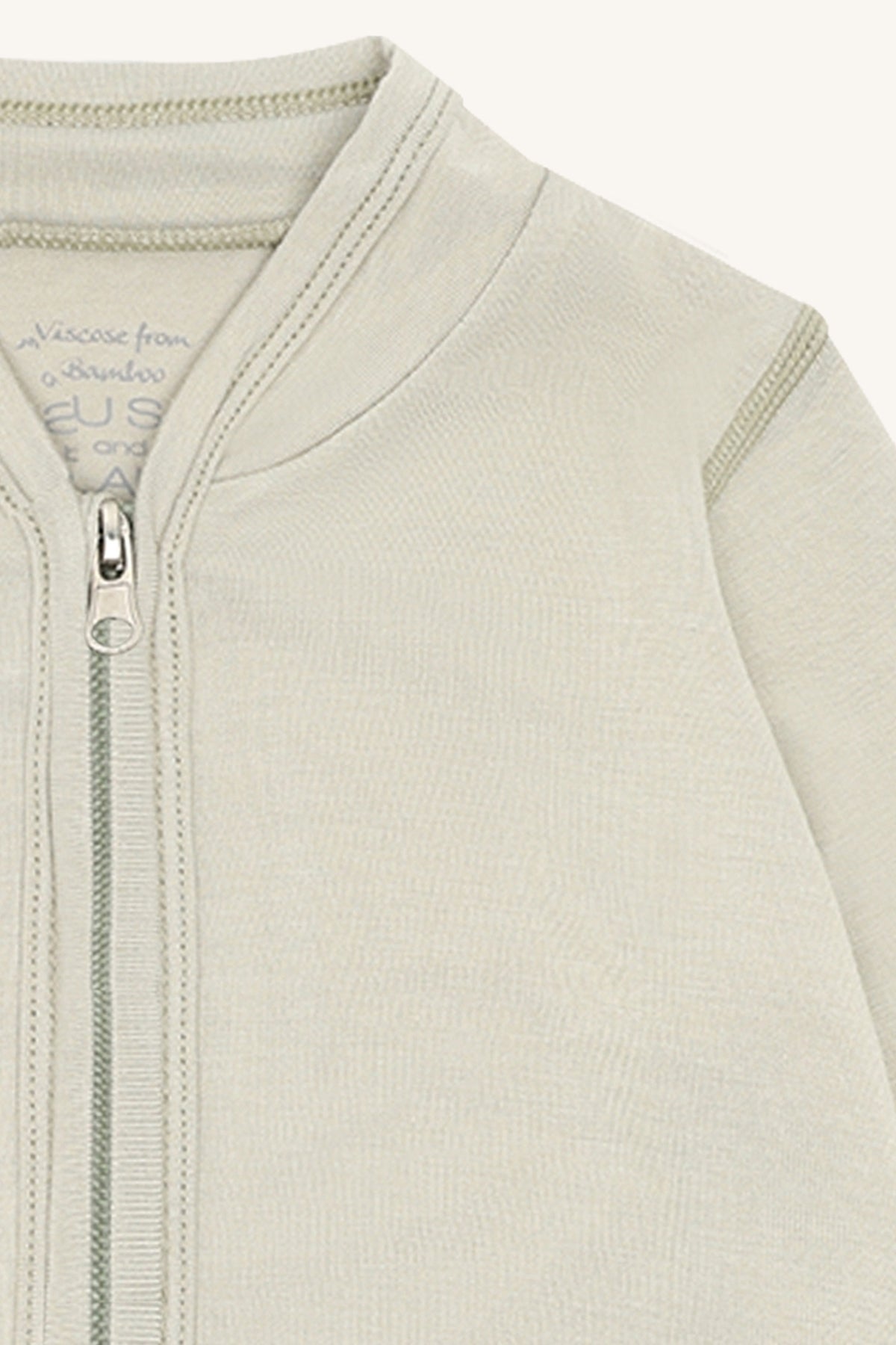 HCCurd Solid Zip Bambus Sweatshirt Greene stone - nila kids