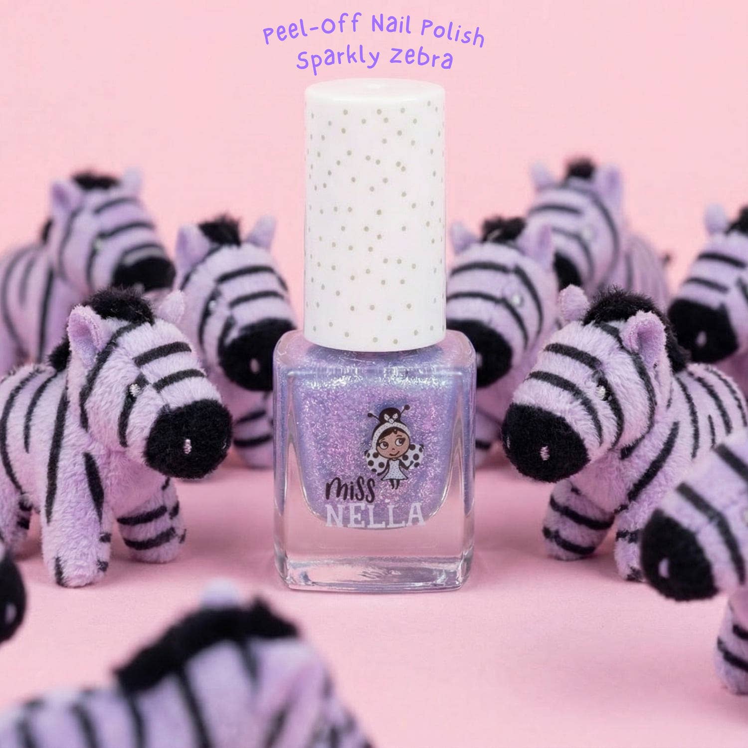 Glitzernder Zebra kinderfreundlicher, geruchsfreier Peel-Off Nagellack - nila kids