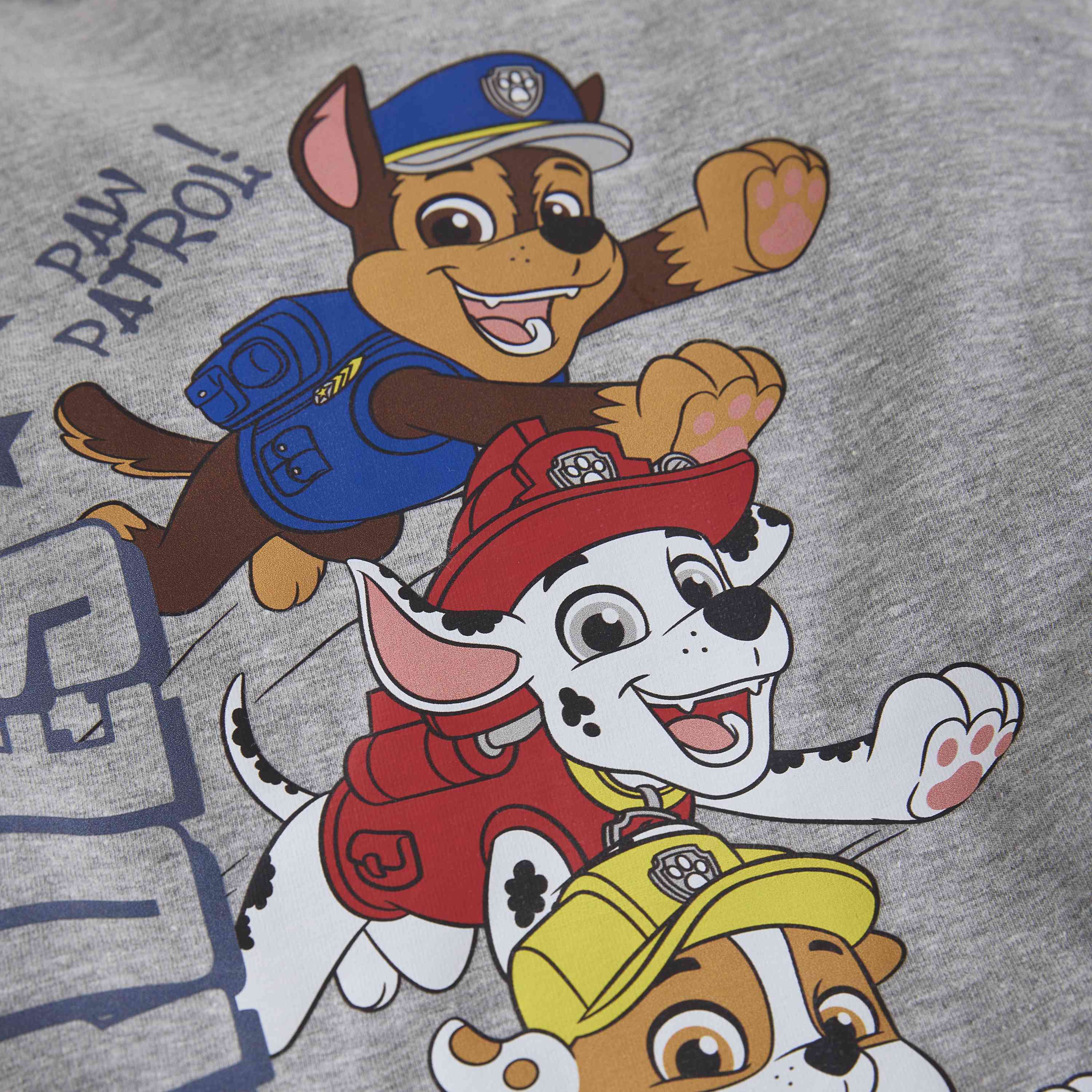 Paw Patrol T-Shirt „Heroes“ – Grau mit Chase, Marshall & Rubble