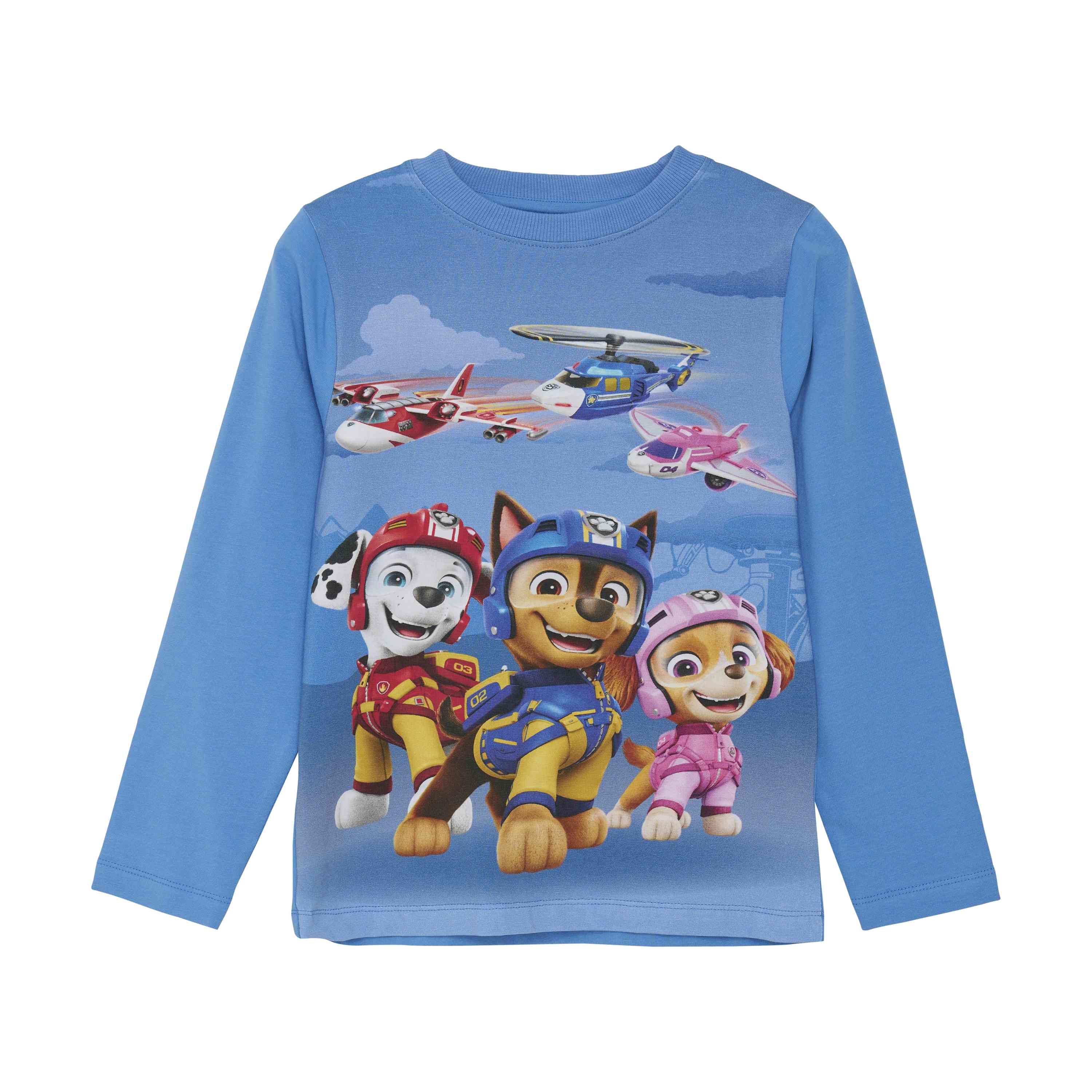 Paw Patrol Langarmshirt – Blau mit Chase, Marshall & Skye
