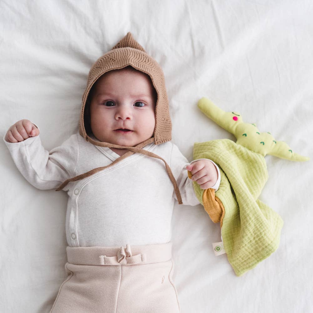 BIO-Doudou Puppe aus Bio-Baumwolle Krokodil für Babys