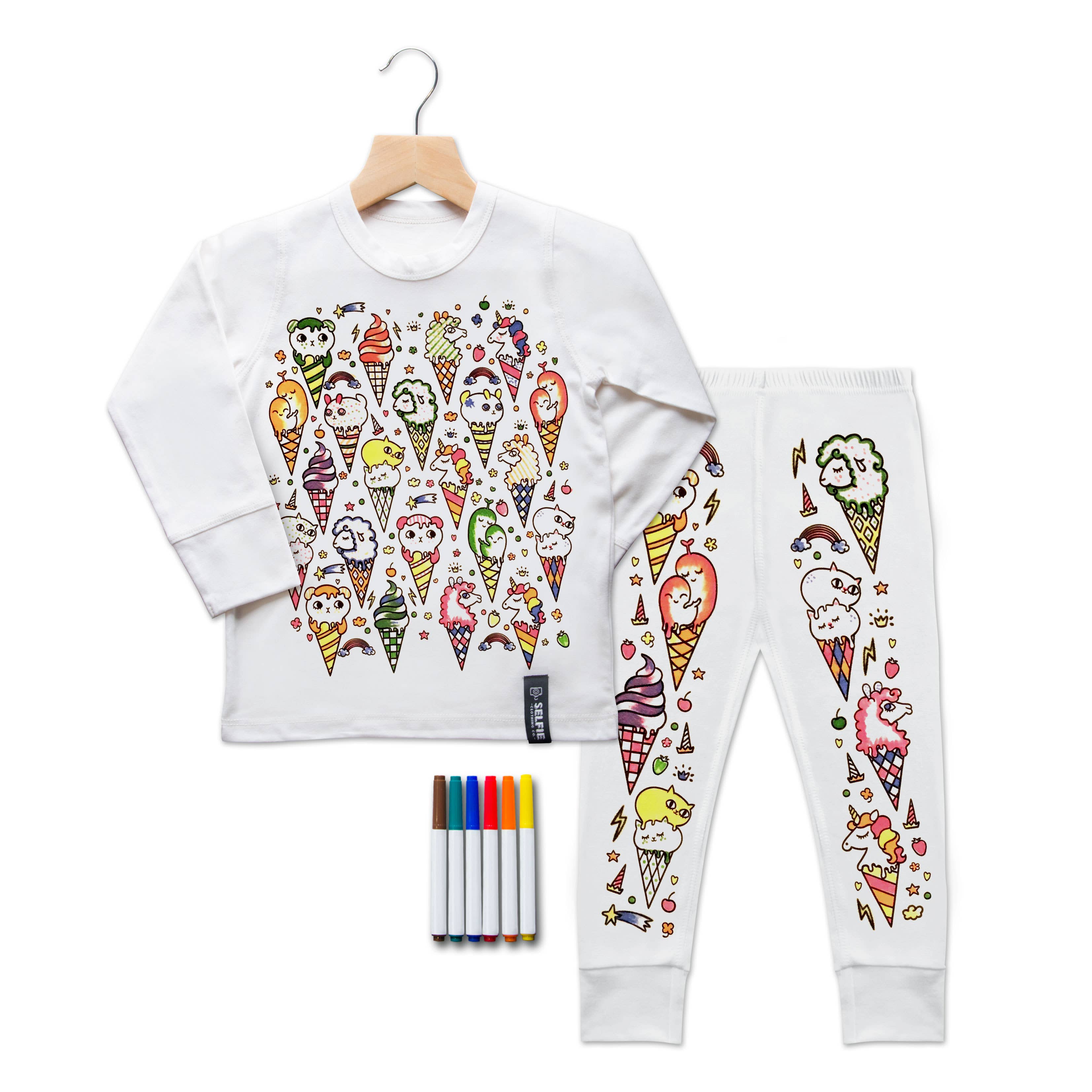 Ice Cream Kitty Pyjama zum ausmalen - nila kids