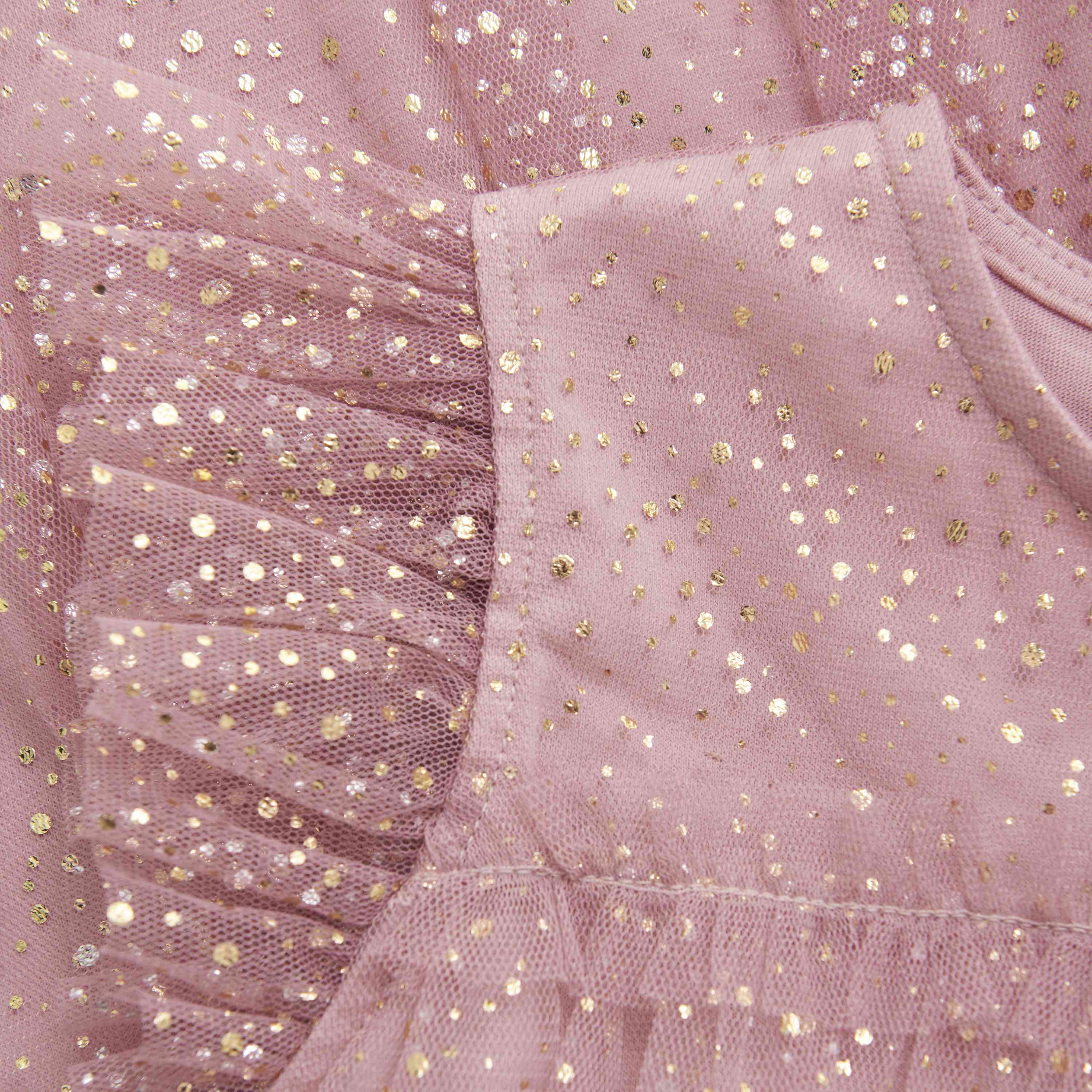 Meshkleid rosa/gold