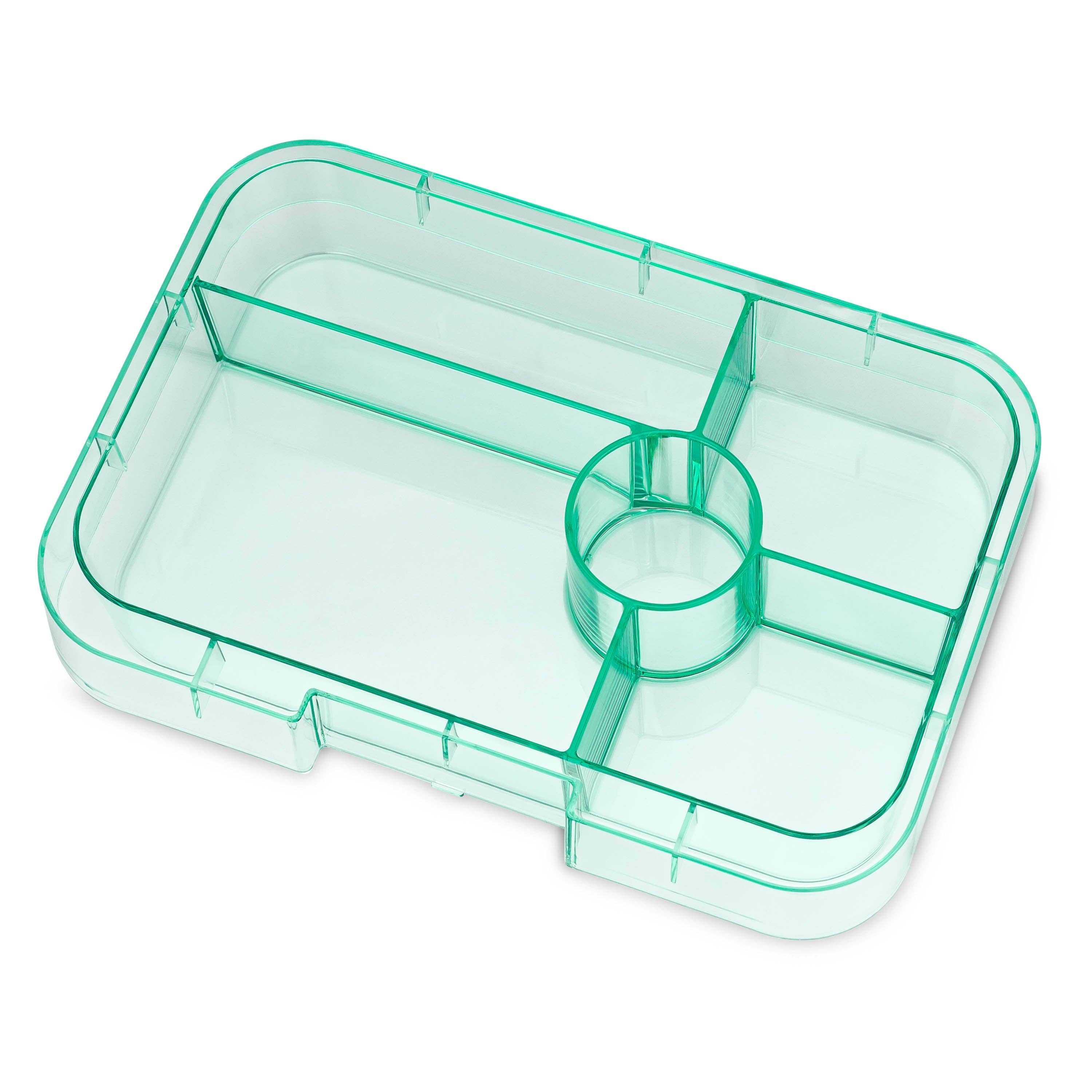 Auslaufsichere Bento-Box Tapas mit 5 Fächern und transparentem Bali Aqua – extra gross