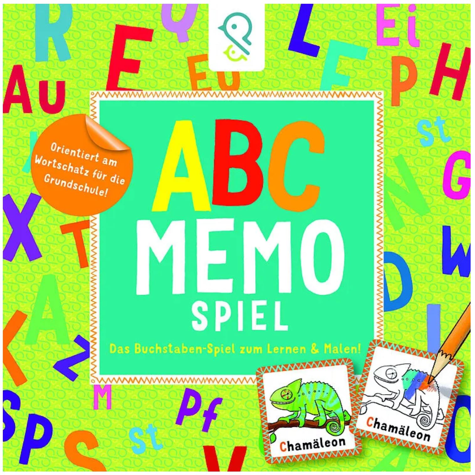 Memory Spiel zum Ausmalen und Lernen des Alphabets