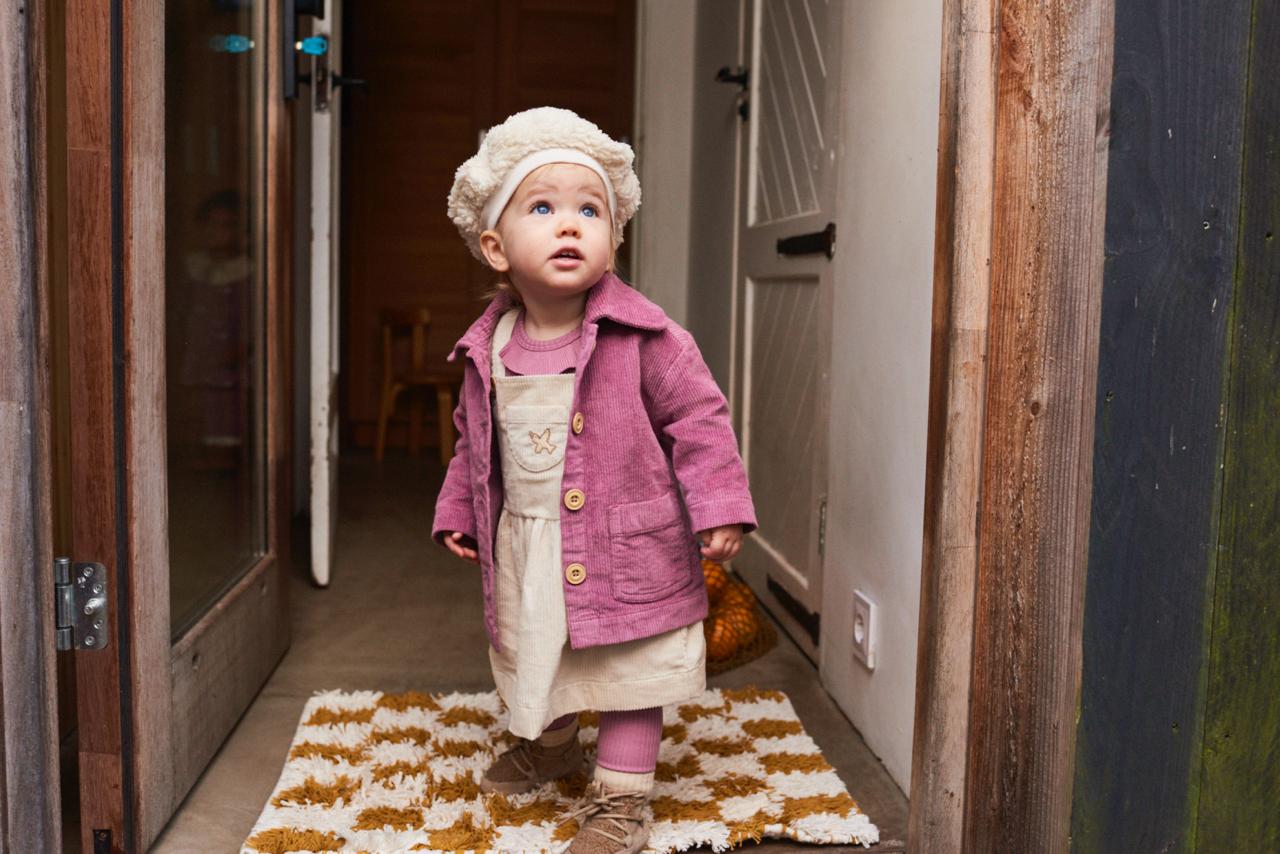 Cordkleid Latzkleid Beige