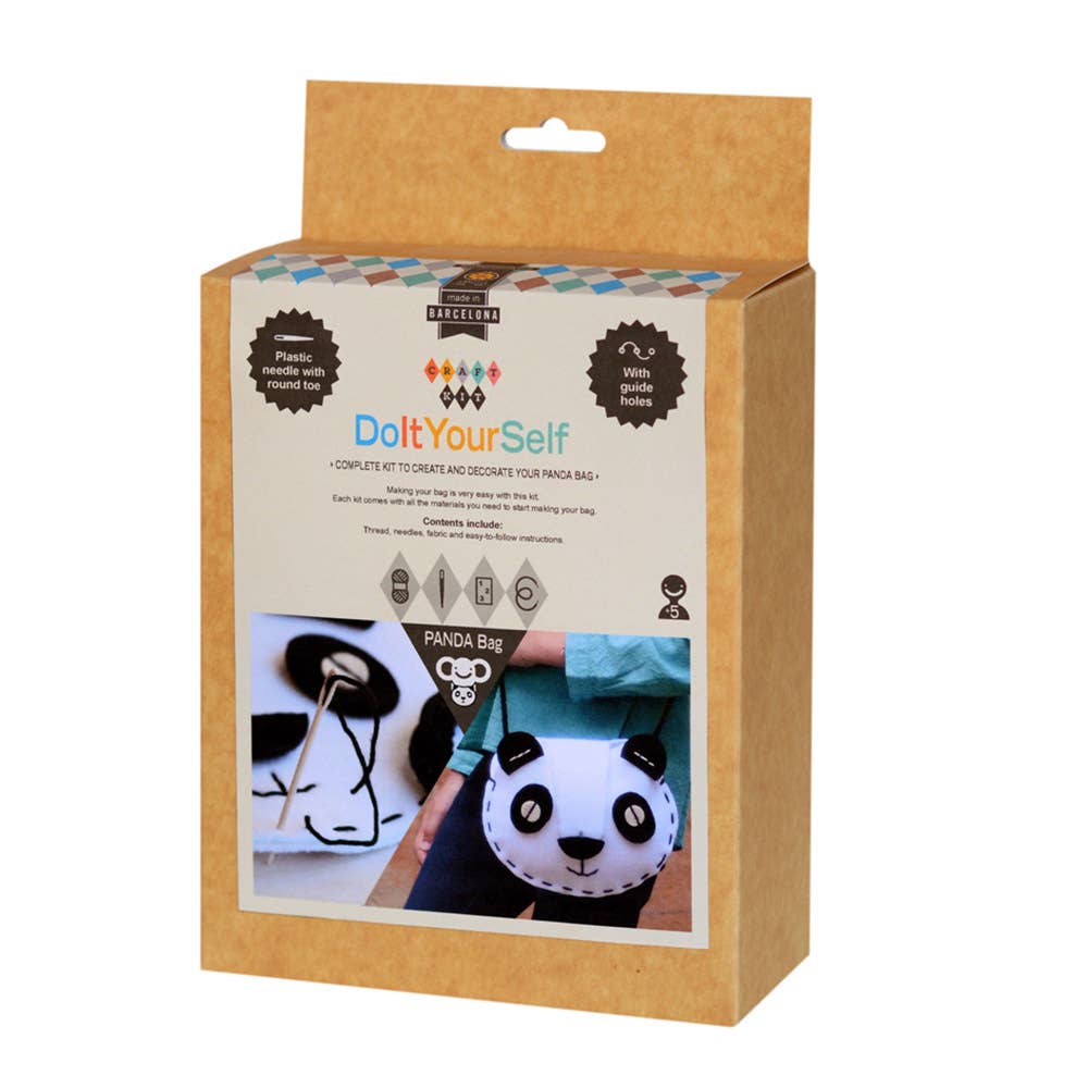 Geschenkset für Kinder zum Basteln einer Tasche: Panda