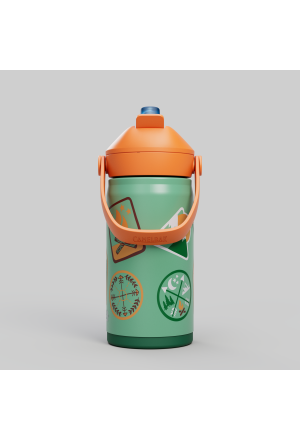 Thermosflasche Thrive Flip Straw Kids Camp Badges
