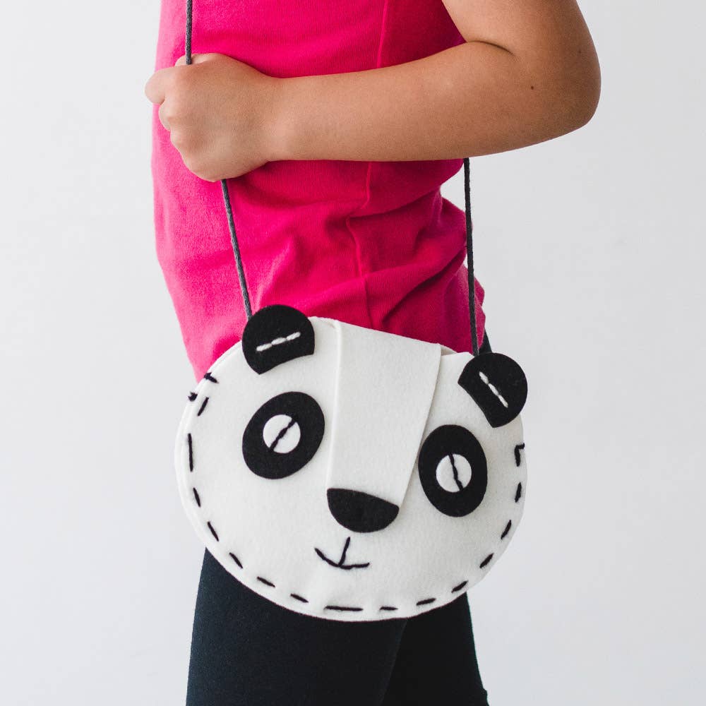 Geschenkset für Kinder zum Basteln einer Tasche: Panda