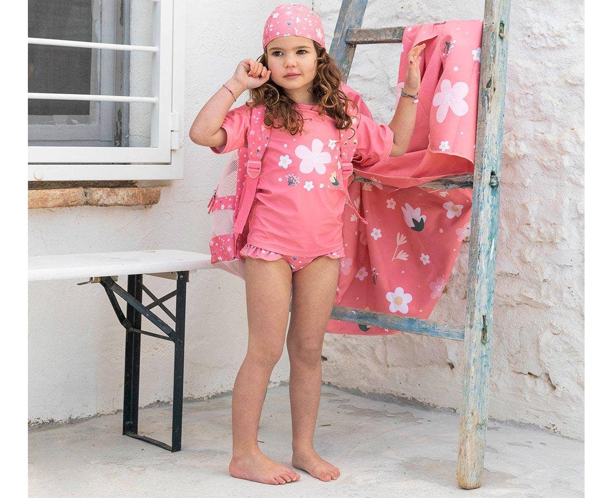 Kinder-Schwimmkappe mit Blumen M