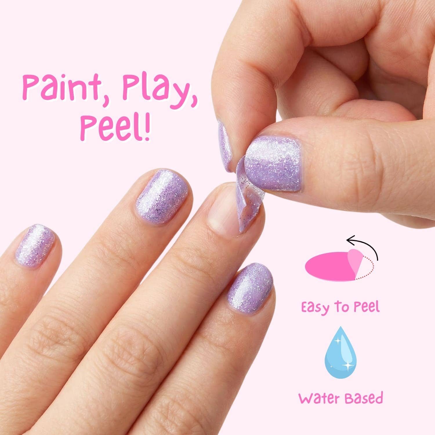Glitzernder Zebra kinderfreundlicher, geruchsfreier Peel-Off Nagellack - nila kids