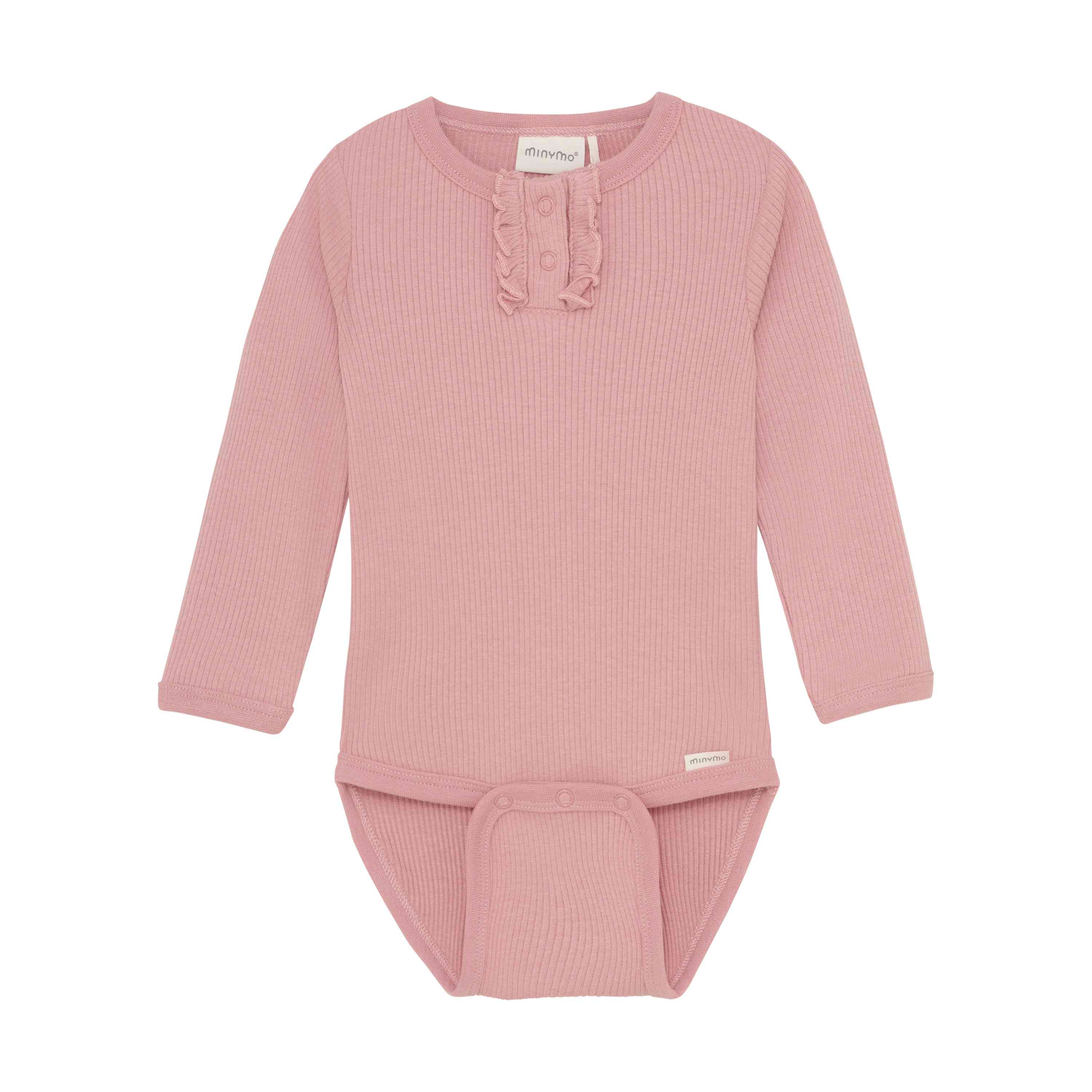 Body Langarm Rib Rosa