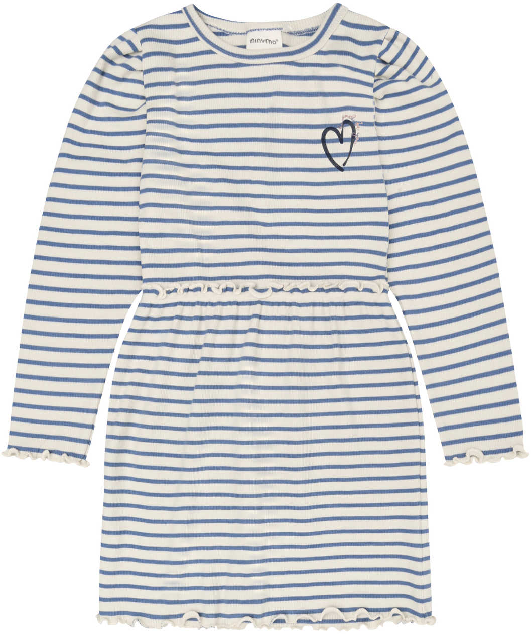 Kleid Langarm Streifenprint Rippstrick – Moonlight Blue - nila kids
