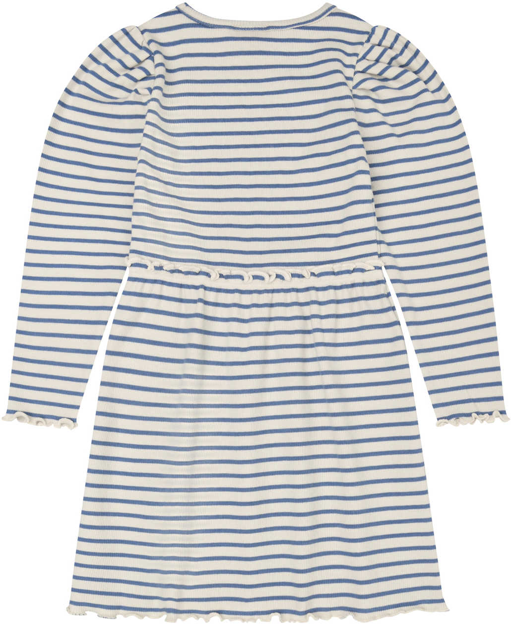 Kleid Langarm Streifenprint Rippstrick – Moonlight Blue - nila kids