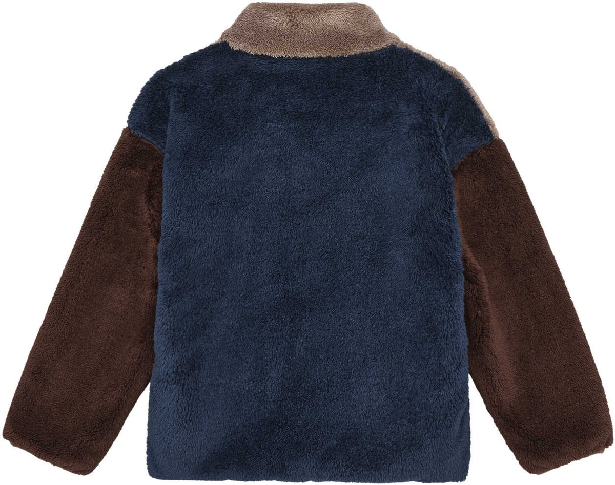 Teddy-Fleece Pullover mit Half-Zip – Midnight Navy - nila kids