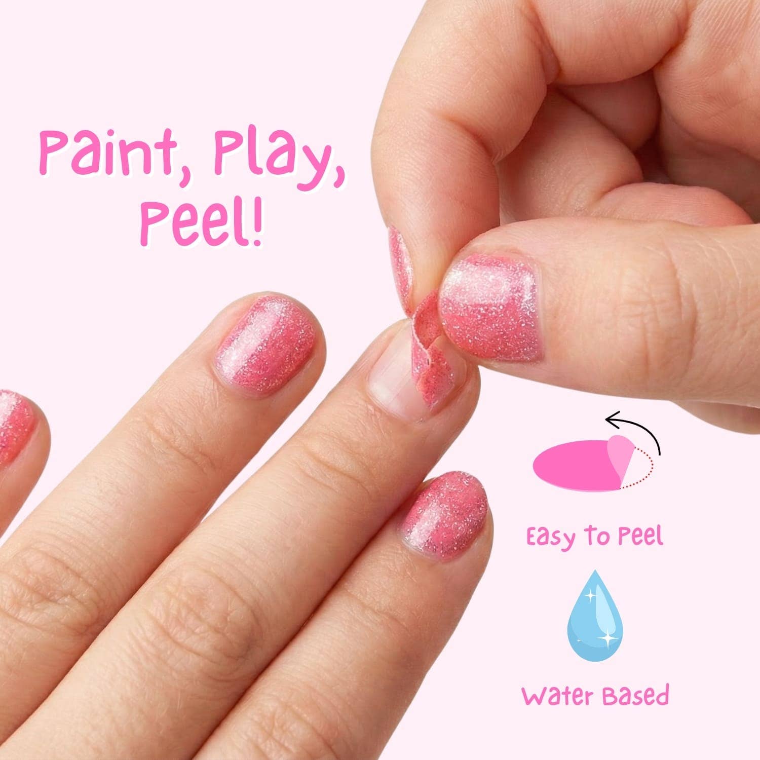 Miss Nella Kinder-Spaß Nagellack zum Abziehen, geruchlos, rosa - nila kids