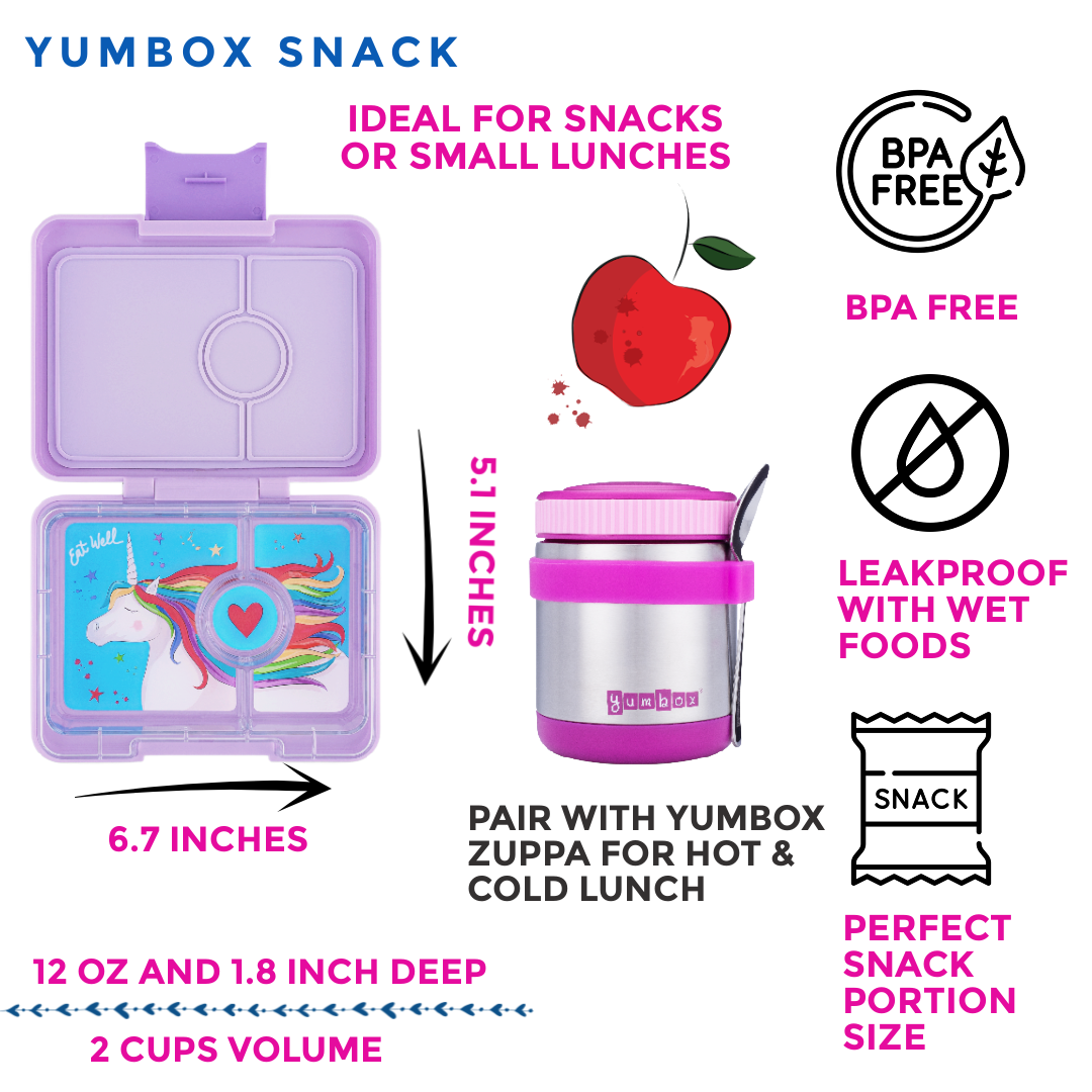 Snack-Grösse Bento-Lunchbox Lavendel Lila (Magisches Einhorn)