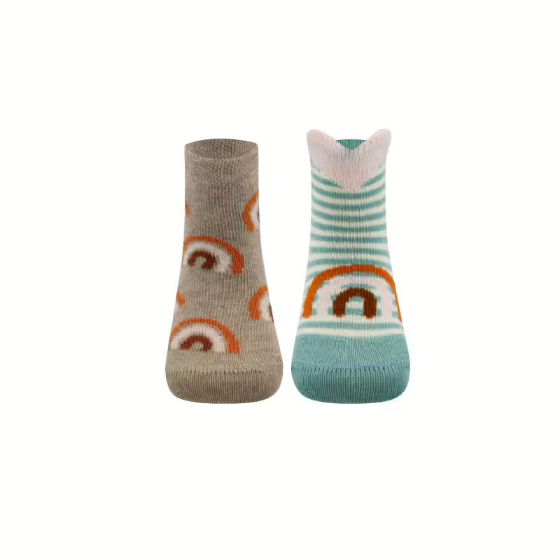 Socken 2er Pack Regenbogen/Herzen