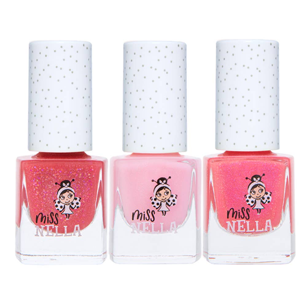 Pink Glitter Attack Set mit 3 Nagellacken - nila kids