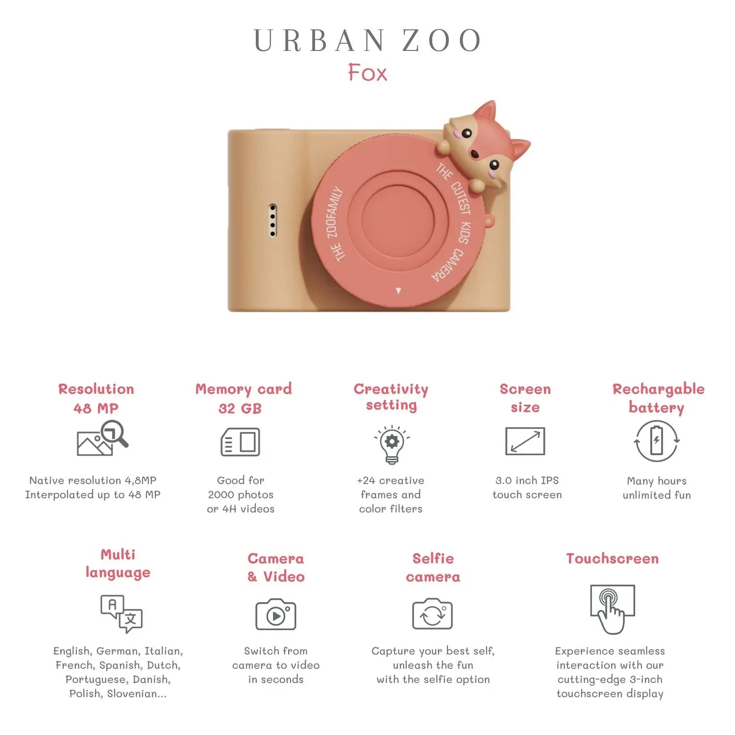 Kinder-Kamera  C5 - Urban Zoo Fuchs