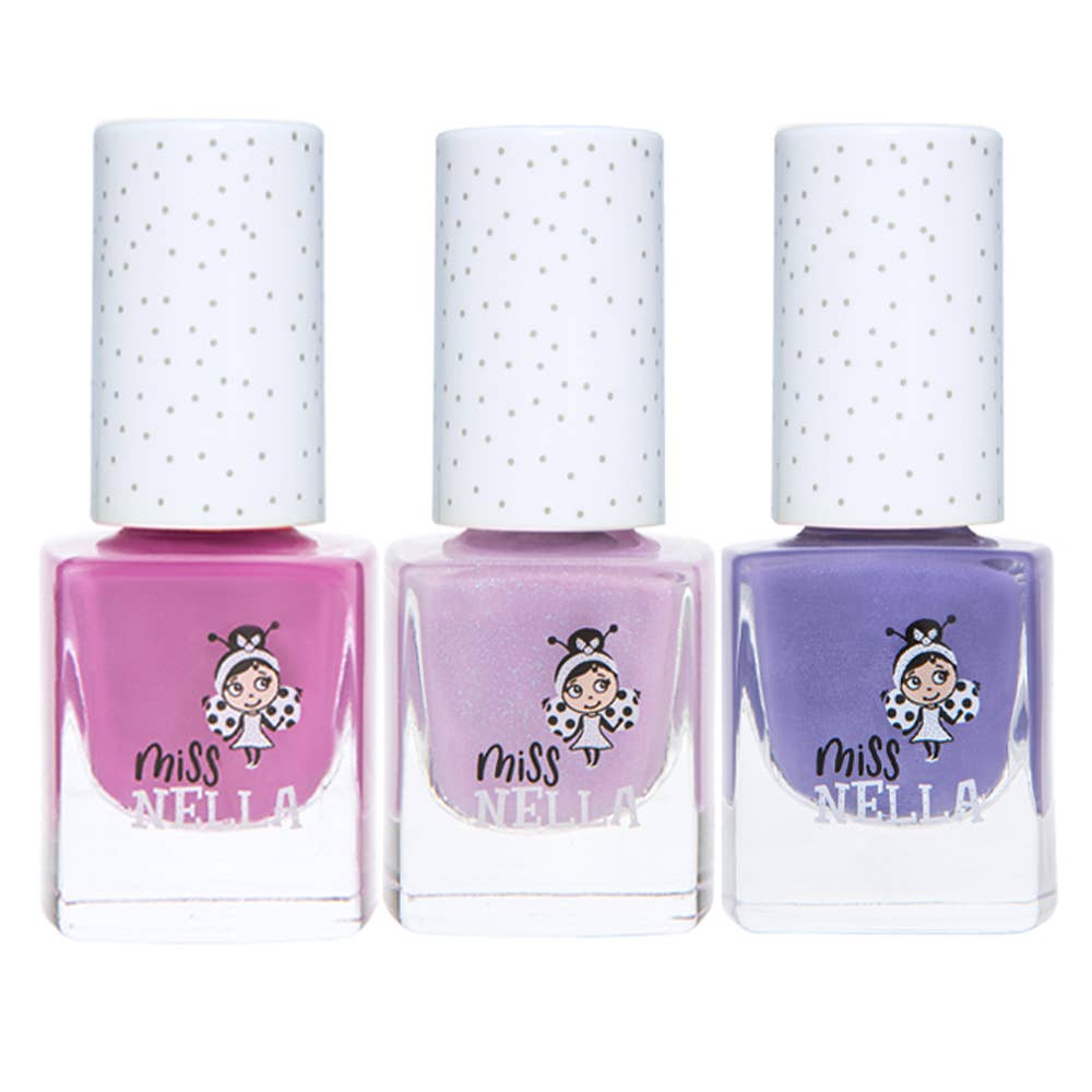 Miss Nella Set mit 3 abziehbaren Nagellacken in lila Einhornfarben - nila kids