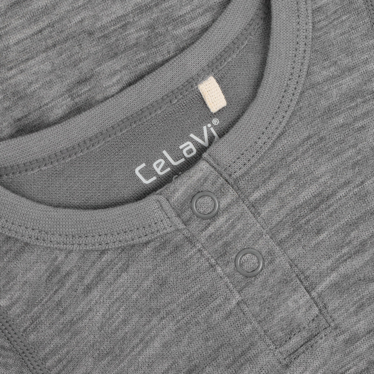 Winter Body Langarm Uni Wolle/Bambus – Grau Melange