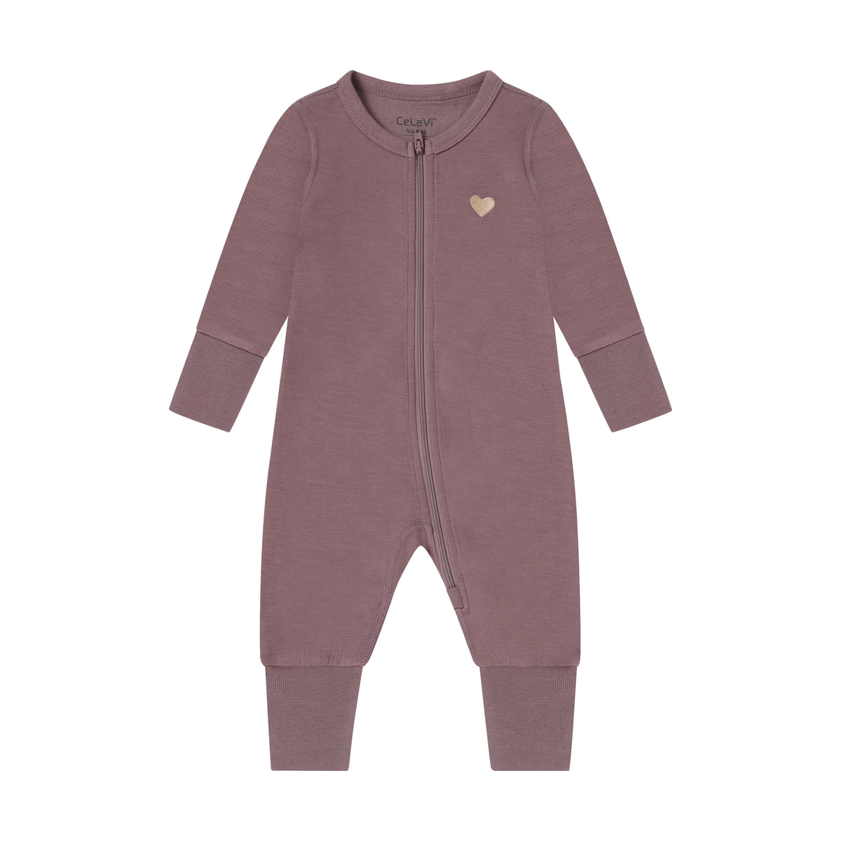 Winter Overall Langarm Uni aus Wolle – Rosa Melange - nila kids