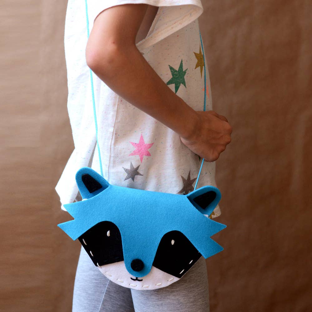 Geschenkset für Kinder zum Basteln einer Tasche: Waschbär