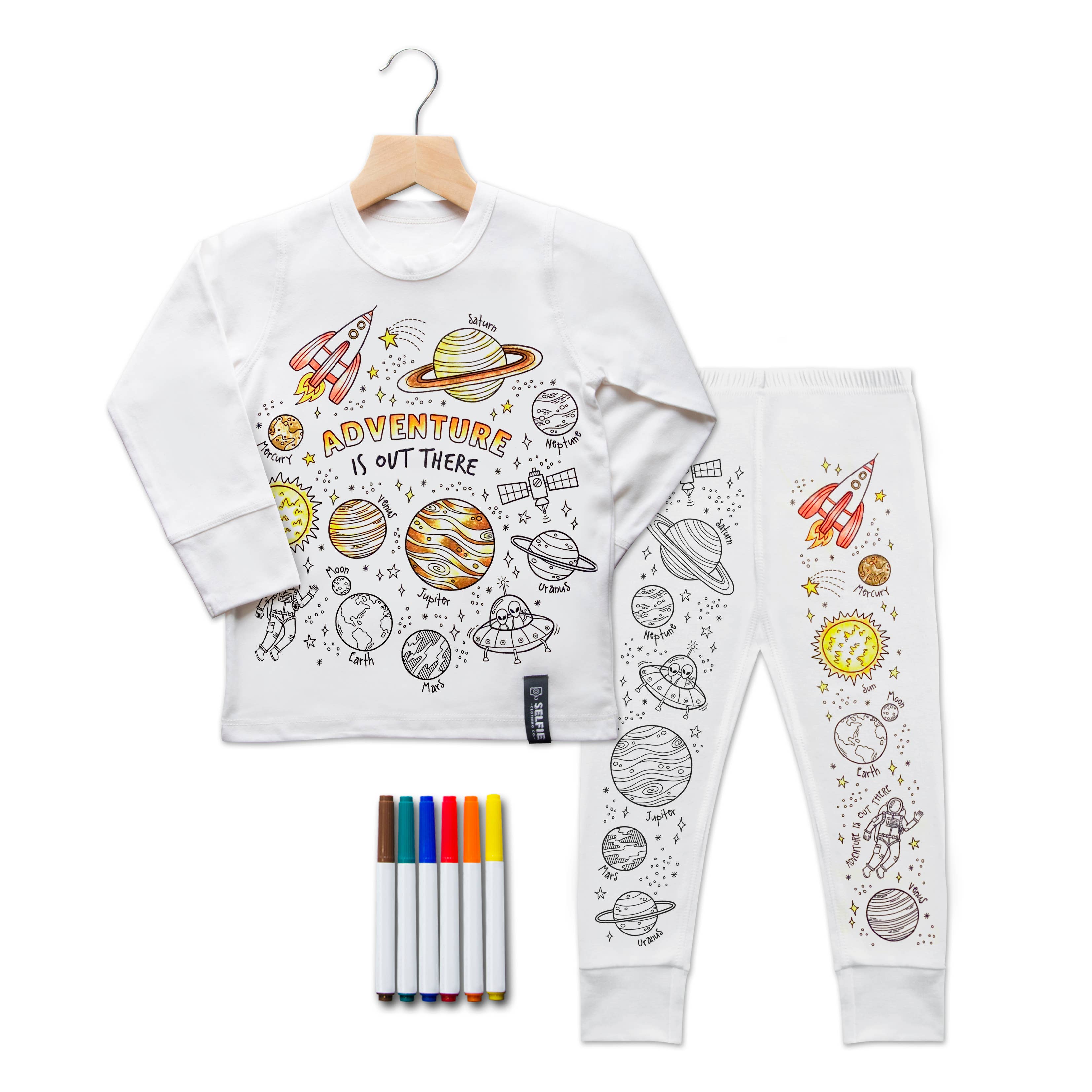 Space Adventure Pyjama zum Ausmalen