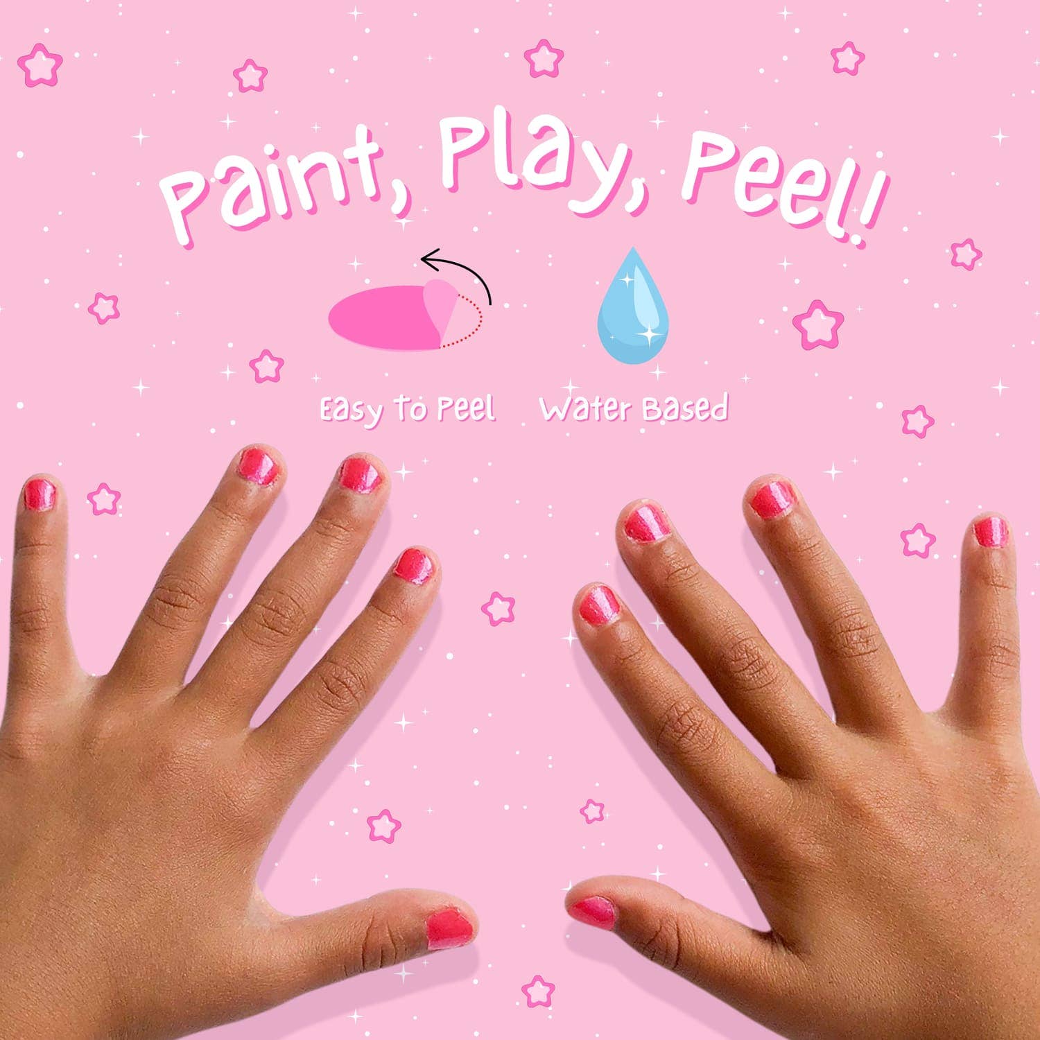 Miss Nella Kinder-Spaß Nagellack zum Abziehen, geruchlos, rosa - nila kids