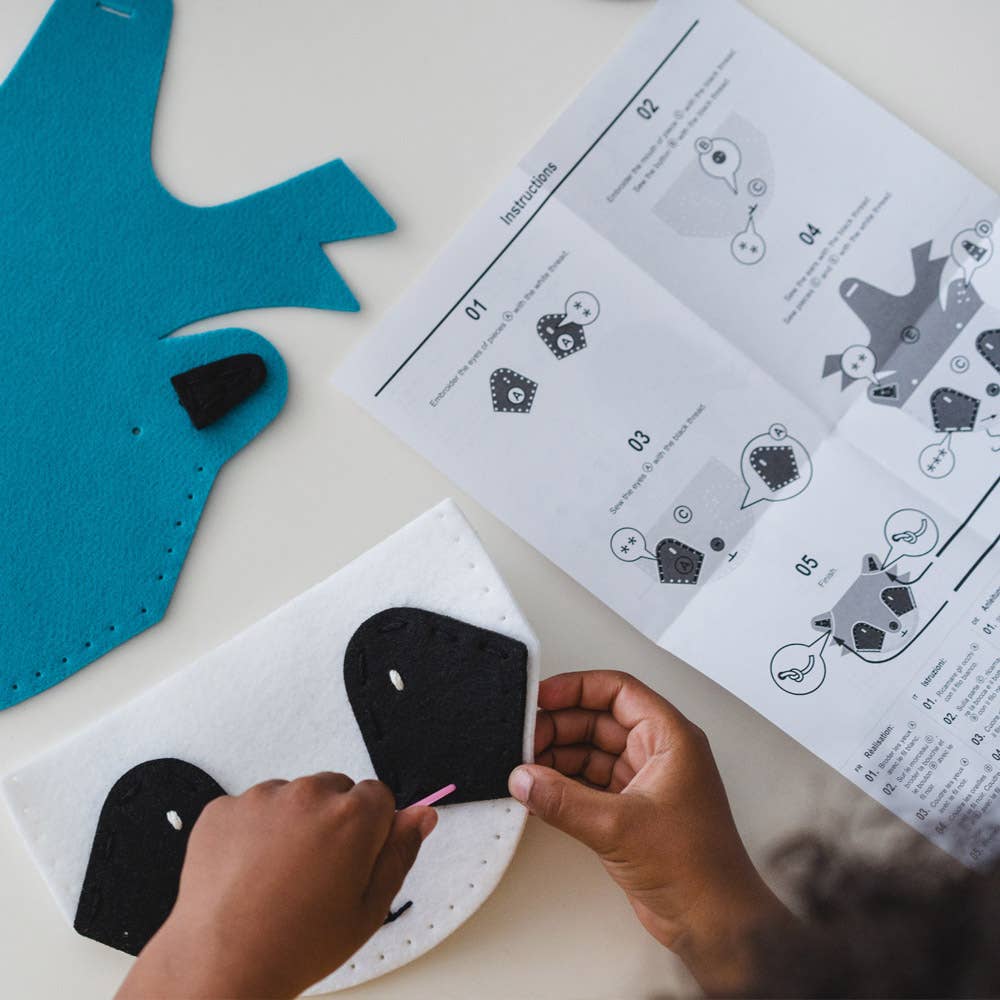 Geschenkset für Kinder zum Basteln einer Tasche: Waschbär