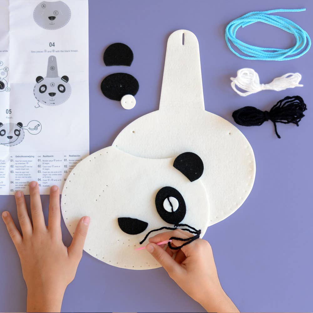 Geschenkset für Kinder zum Basteln einer Tasche: Panda