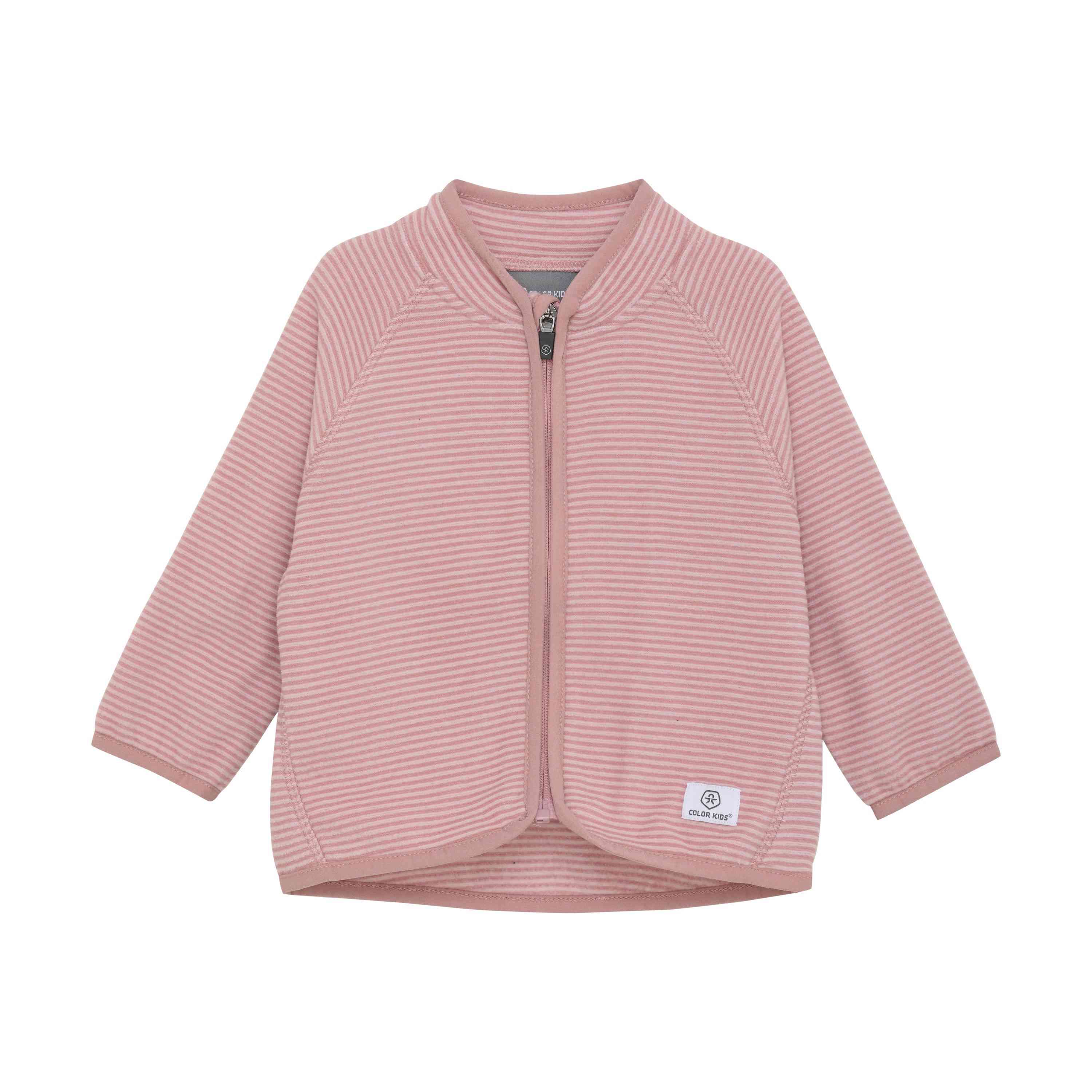 Baby Fleecejacke rosa gestreift