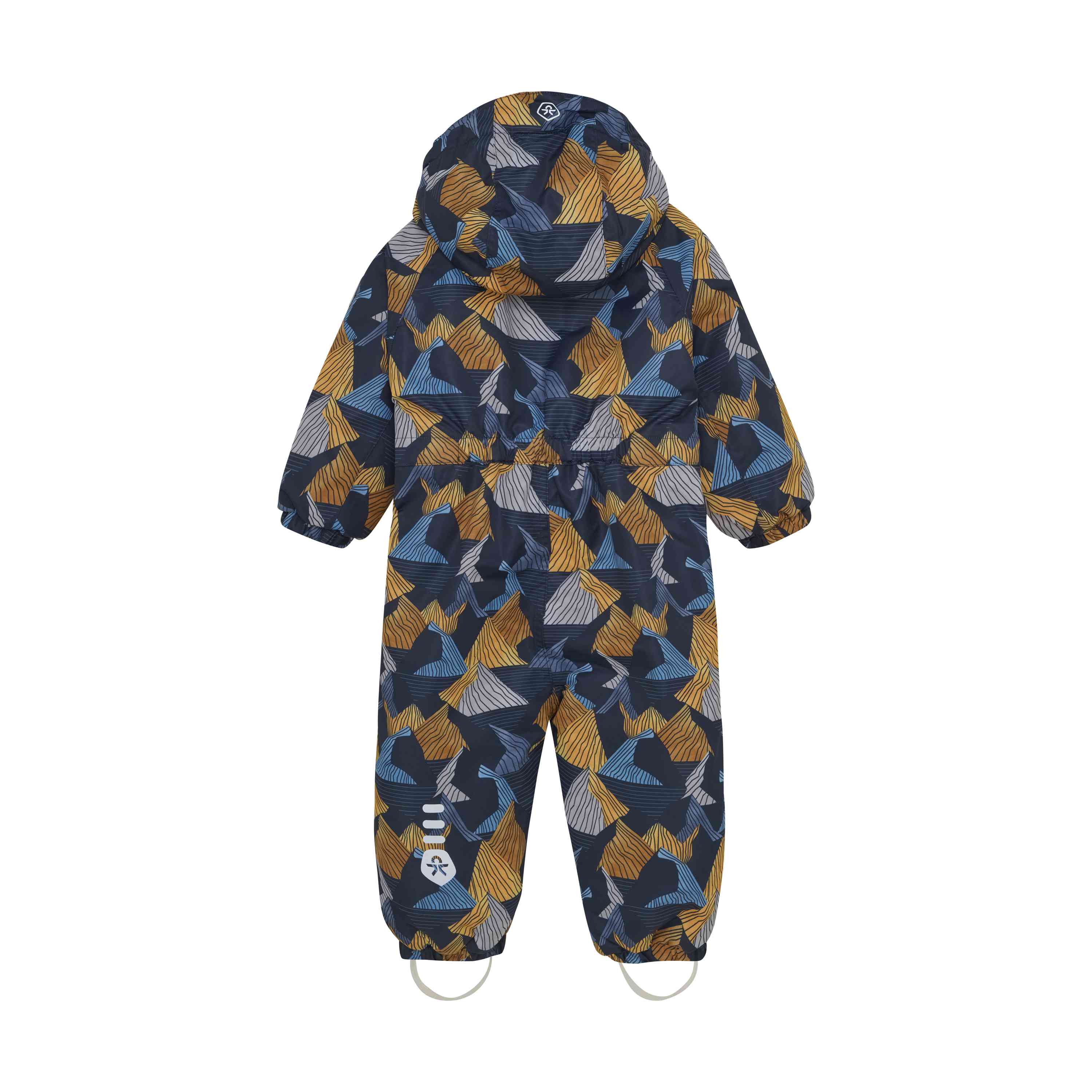 Wir präsentieren den Color Kids - Overall W. 2 ZIP- AOP von Color Kids, einen Ganzkörper-Schneeanzug für Babys mit einer Kapuze, die ein lebendiges geometrisches Muster in Blau-, Gelb- und Weisstönen zeigt. Mit elastischen Bündchen und Knöcheln sowie praktischen Steigbügeln, die die Hosenbeine sicher an Ort und Stelle halten. Dieser Schneeanzug ist perfekt, um Ihr Kleines bei kühlem Wetter warm und stilvoll zu halten!