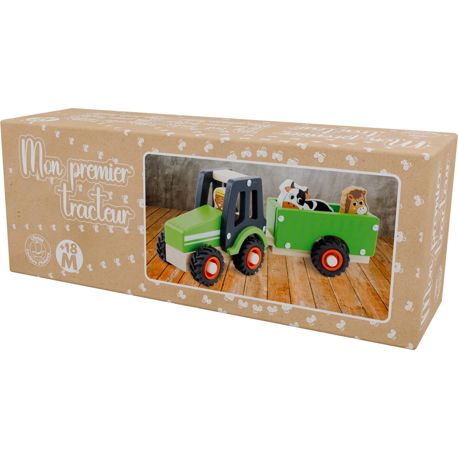 Holztraktor mit abnehmbarem Anhänger - nila kids