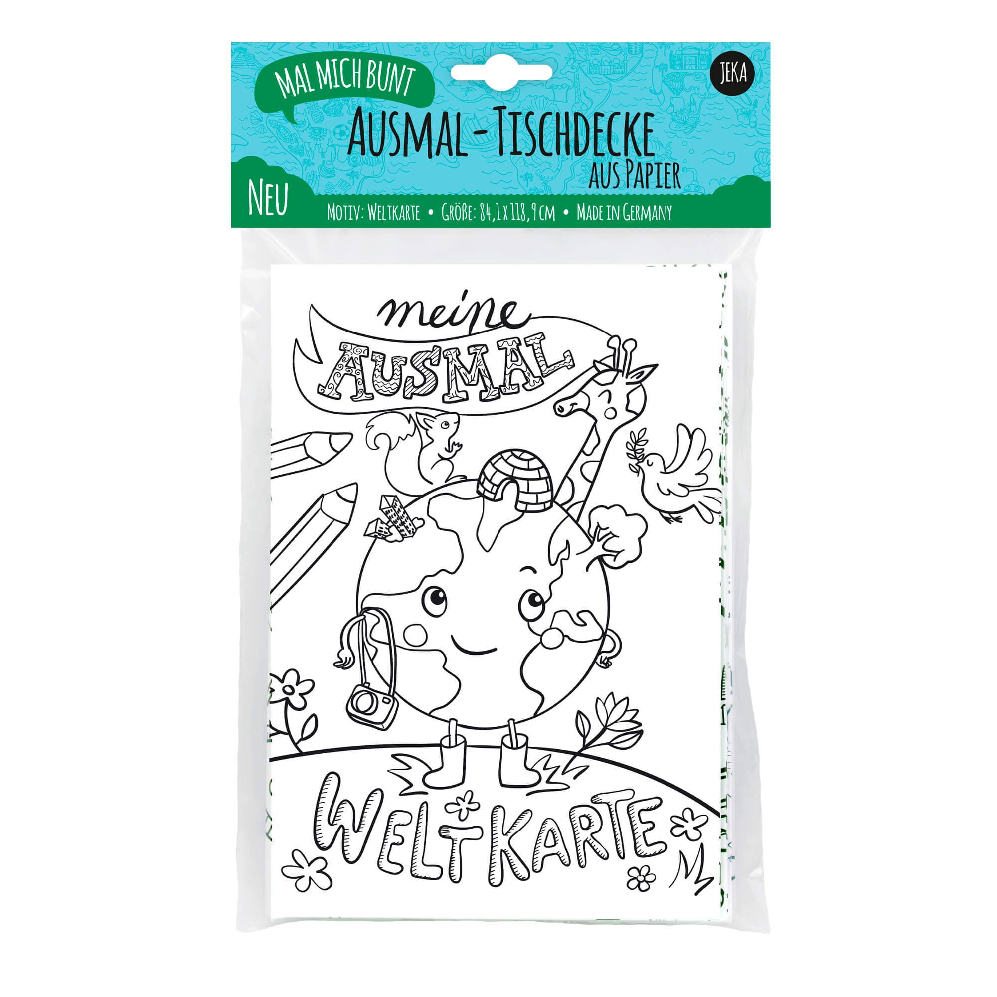 Ausmal-Tischdecke aus Papier "Weltkarte" - nila kids