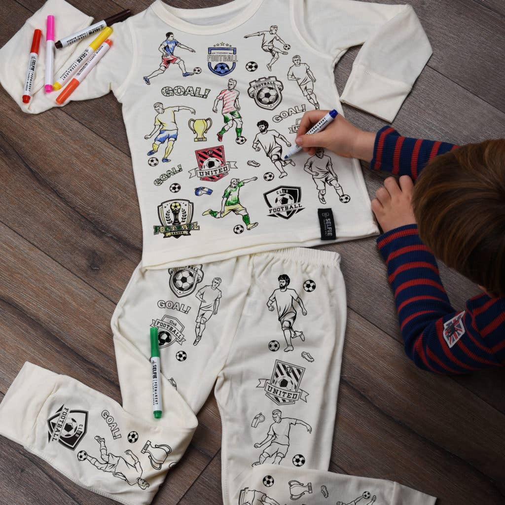 Fussball Pyjama zum Ausmalen