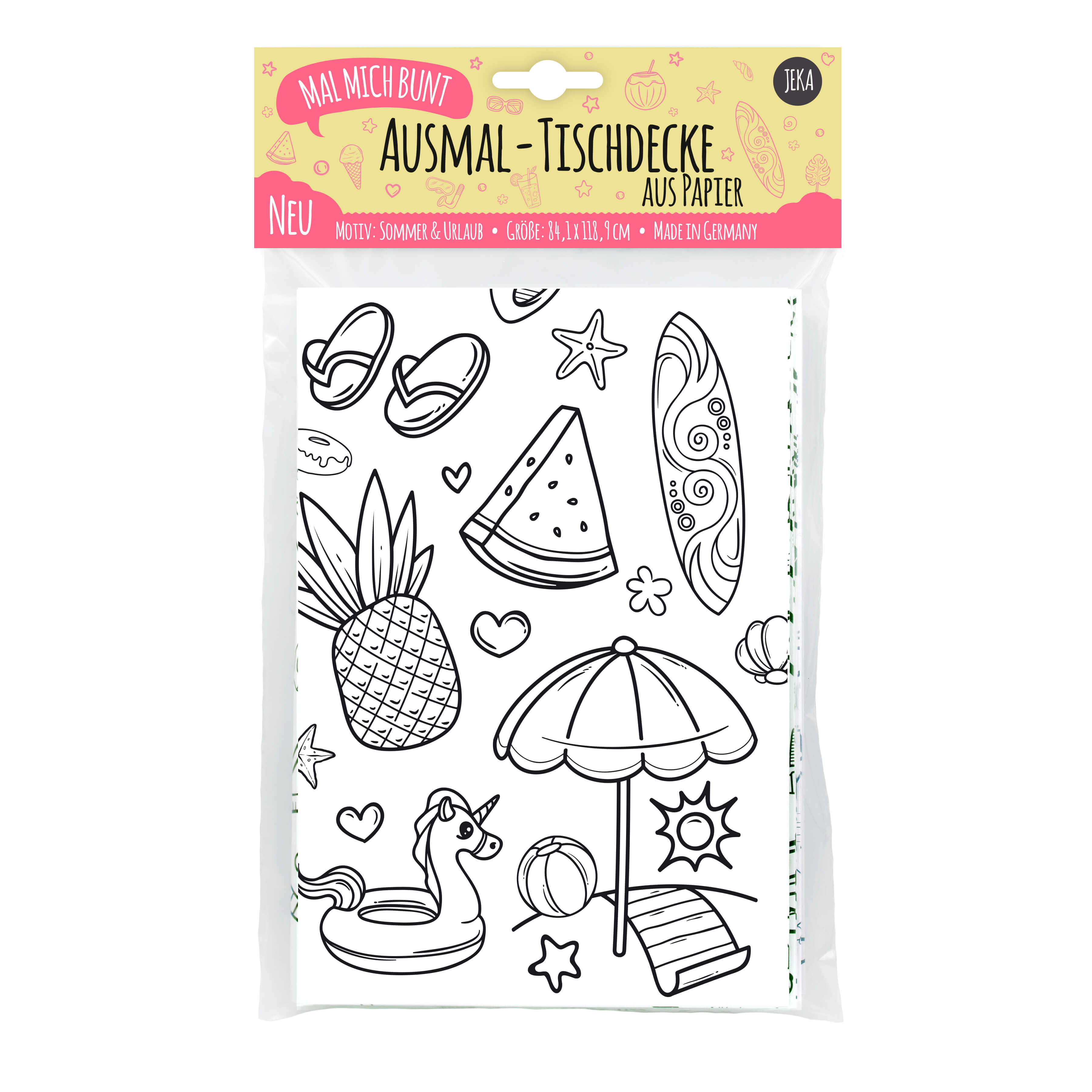 Ausmal-Tischdecke aus Papier "Sommer & Urlaub" - nila kids