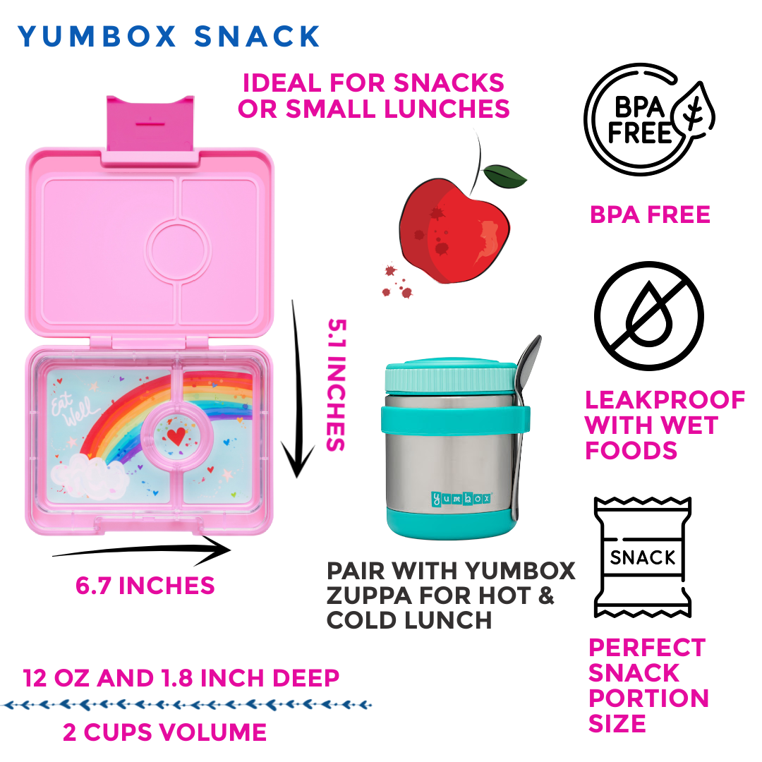 Kleine Bento-Lunchbox Power Pink (Regenbogen) in Snackgrösse