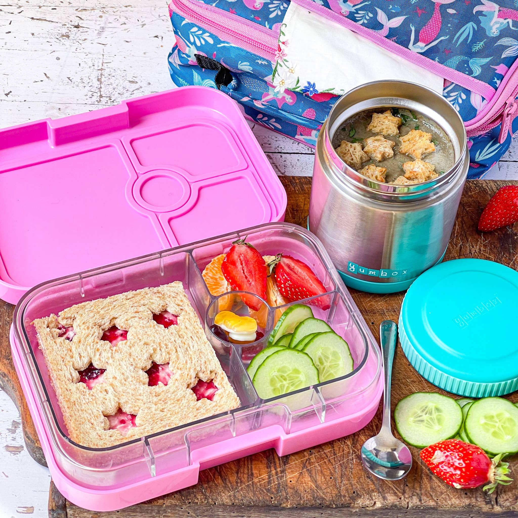 Auslaufsichere Bento-Box Panino - Power Pink Rainbow