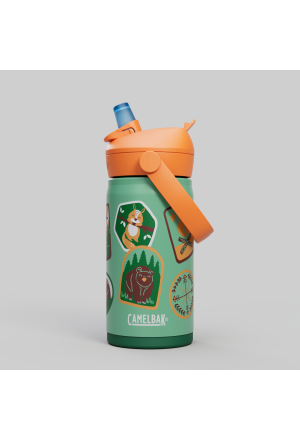 Thermosflasche Thrive Flip Straw Kids Camp Badges