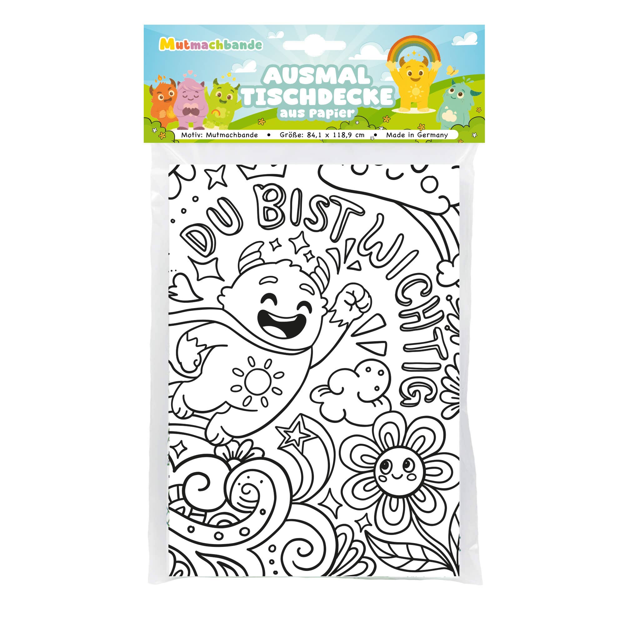 Ausmal-Tischdecke aus Papier "Mutmachbande" - nila kids