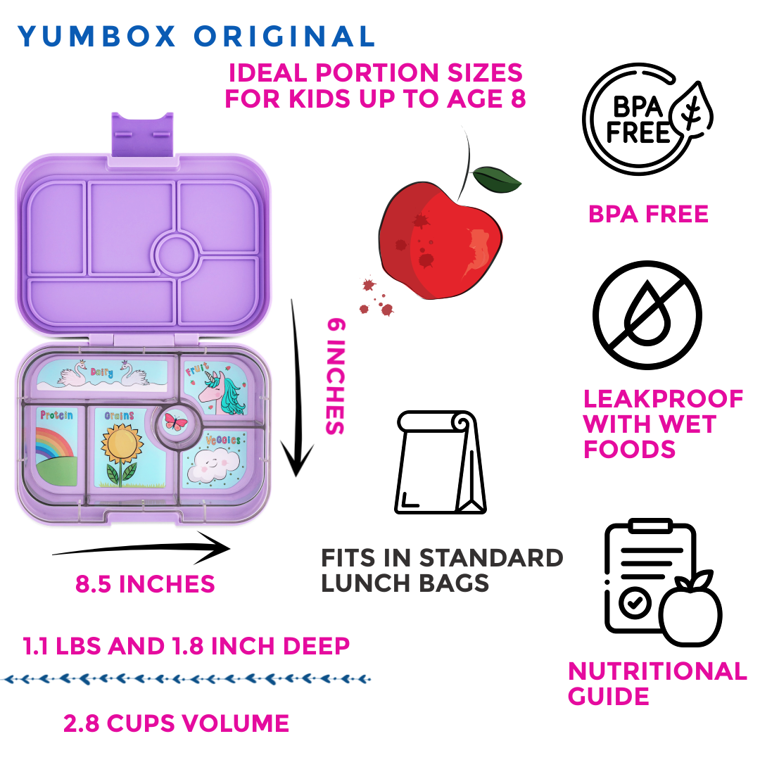 Auslaufsichere Bento-Lunchbox für Kinder - Yumbox Lavande Lila (Einhorn)